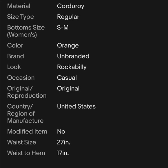 Vtg 70s 80s Ladies Orange Cotton Corduroy Shorts Womens 13-14 High Waisted Beach - Picture 7 of 7